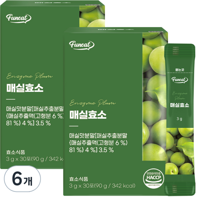 Funeat 青梅酵素 30條入, 90g, 6盒