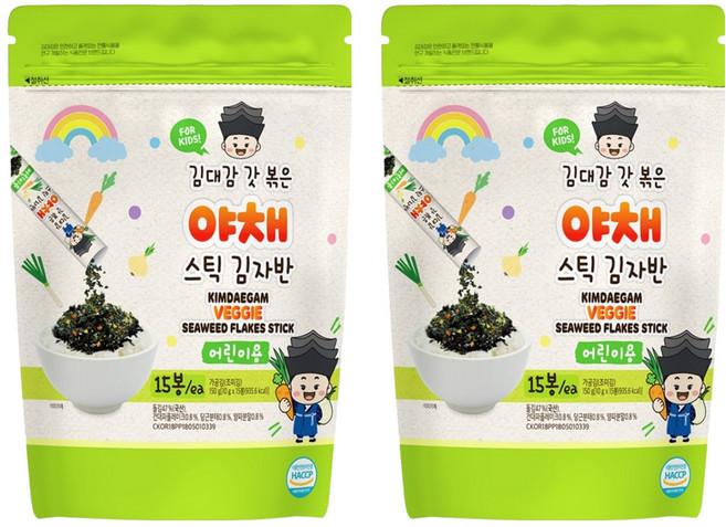 KIMDAEGAM 兒童海苔酥 蔬菜味, 2袋, 150g