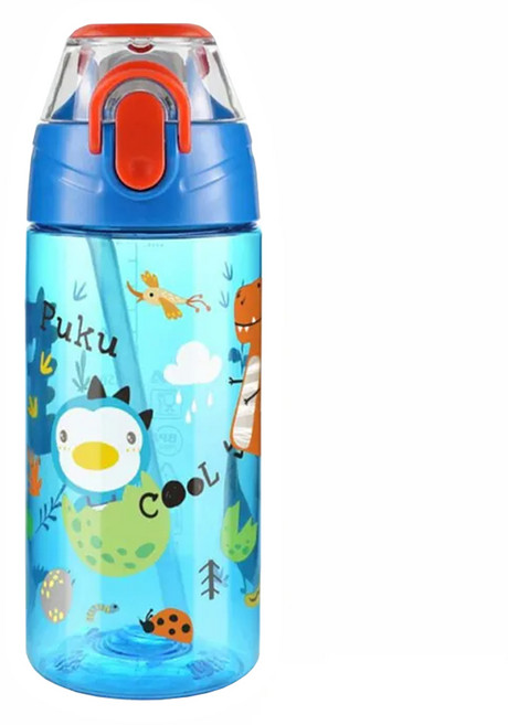PUKU 藍色企鵝 Tritan掀蓋運動吸管水壺*, 藍, 400ml, 1個