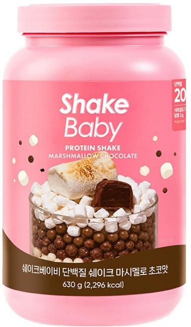 ShakeBaby 纖活蛋白奶昔粉 棉花糖巧克力口味, 630g, 1罐