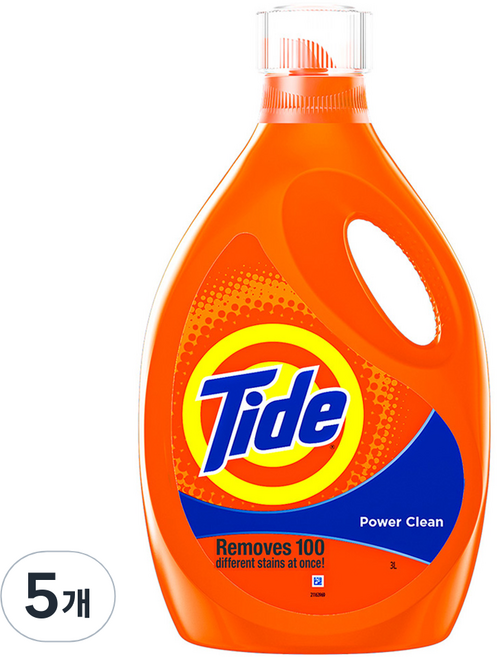 Tide 汰漬 Power Clean洗衣精 正裝, 3L, 5個
