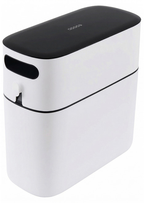 ecoco 意可可 Mass 生活好物 一鍵開蓋防異味 夾縫式自動打包垃圾桶, 黑色