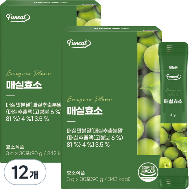 Funeat 青梅酵素 30條入, 90g, 12盒