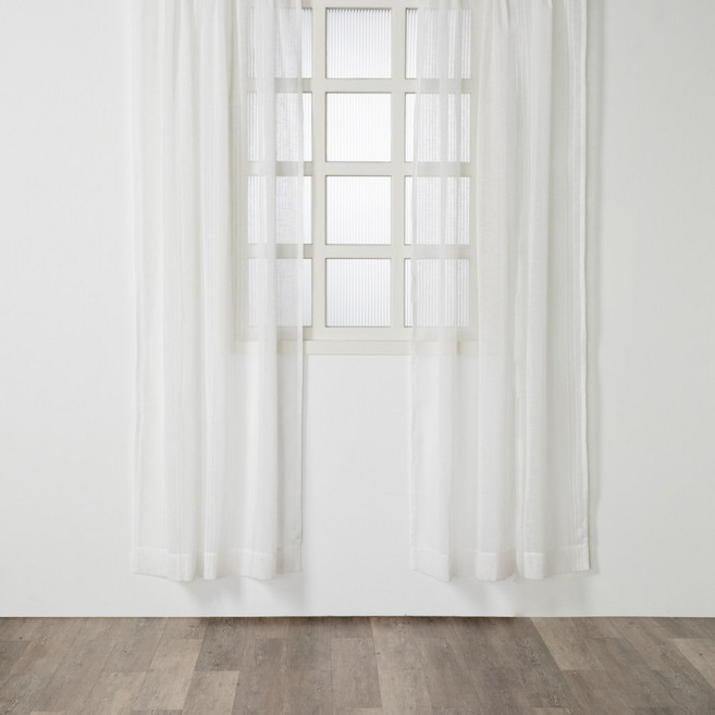 HOLA 和樂家居 艾禮思緹花落地窗紗 1.2kg, 白色