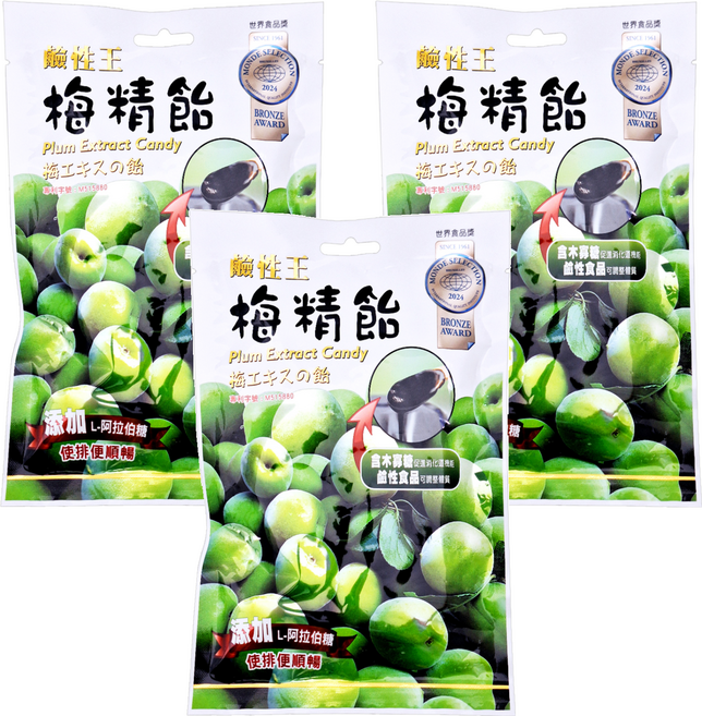 長榮生醫 鹼性王梅精飴, 68g, 3包