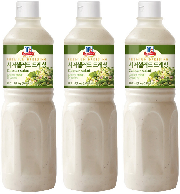 味好美凱薩沙拉醬, 1kg, 3個