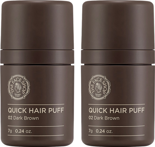 THE FACE SHOP 菲詩小舖 遮色氣墊髮粉 7g, 02 深棕色, 2罐