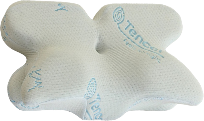 LoveCity 寢城之戀 QQ雲朵頂級天絲舒柔針織蝶型雙向人體工學護頸枕, 白色, 1個