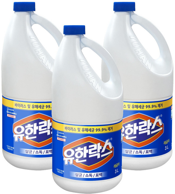 유한락스 레귤러 락스, 3L, 3개