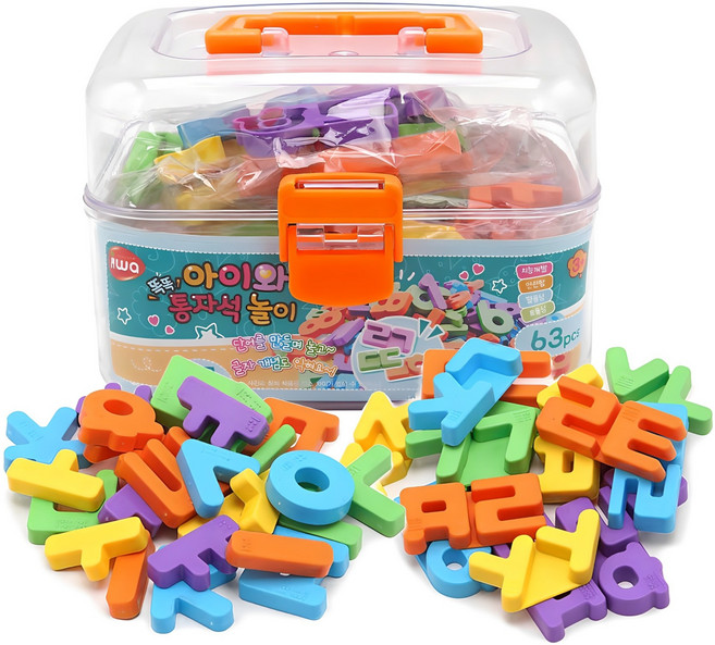 아이와 통 자석퍼즐 한글놀이, 1세트, 63피스