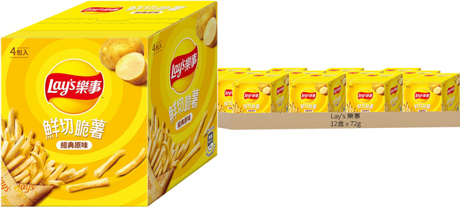 Lay's 樂事 鮮切脆薯 經典原味, 72g, 12盒