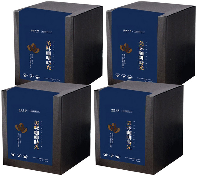 順便幸福 精選藍山咖啡豆 濾掛咖啡, 8g, 4盒, 9包
