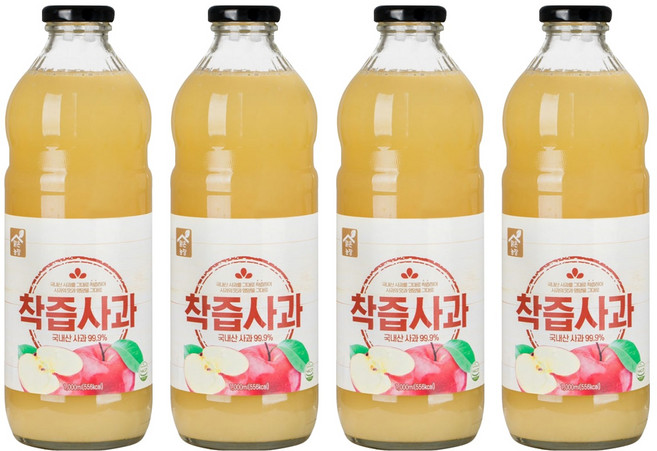 맑은농장 착즙 사과, 1L, 4개