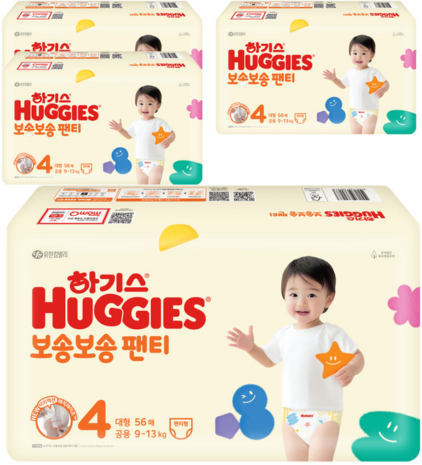 하기스 보송보송 팬티형 기저귀 공용, 4단계, 224매