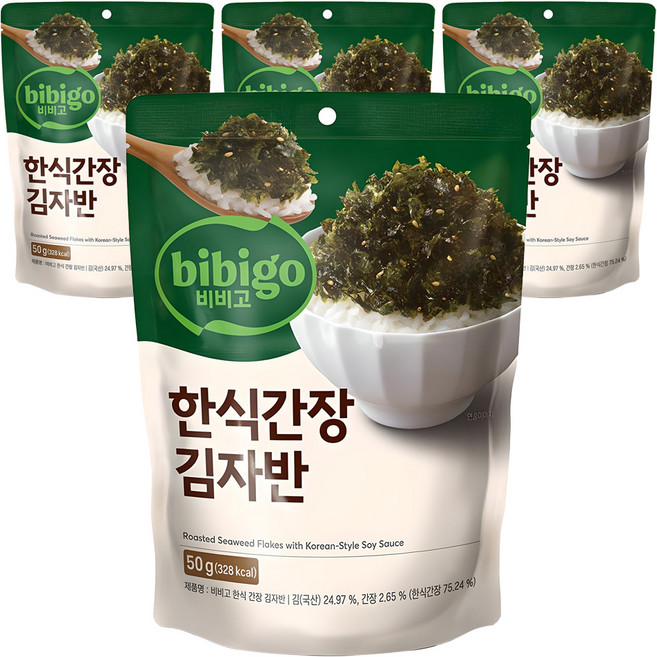 비비고 한식간장 김자반, 50g, 4개