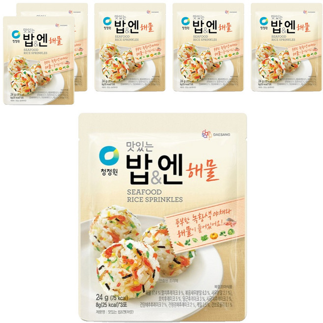 청정원 맛있는 밥 엔 해물 후리가케, 24g, 6개