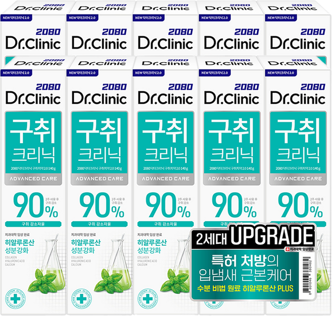 2080 닥터크리닉 구취 치약 투, 140g, 1개입, 10개