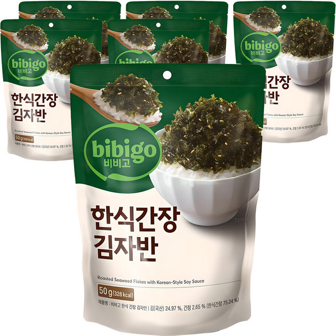 비비고 한식간장 김자반, 50g, 6개