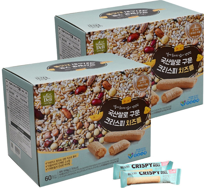 파머스델리 쌀로 구운 크리스피 치즈롤 60p, 510g, 2개