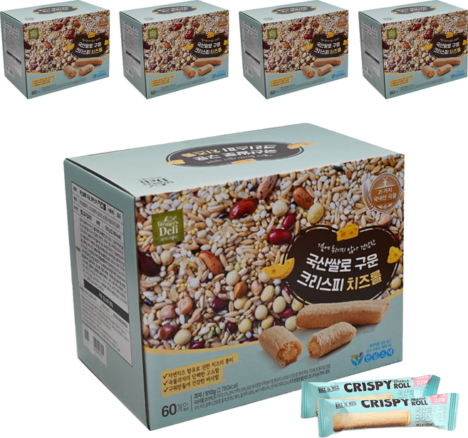 파머스델리 쌀로 구운 크리스피 치즈롤 60p, 510g, 5개
