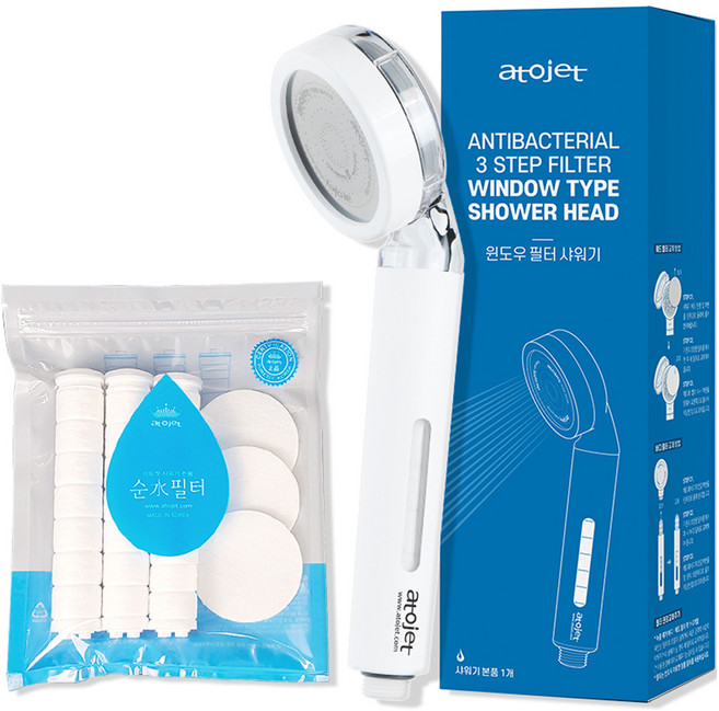 아토젯 윈도우 필터 샤워기 + 순수 세트, 1개, 화이트