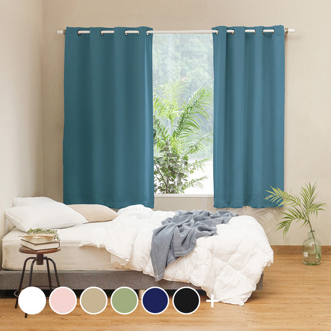 더자리 솔리드 암막커튼 아일렛형