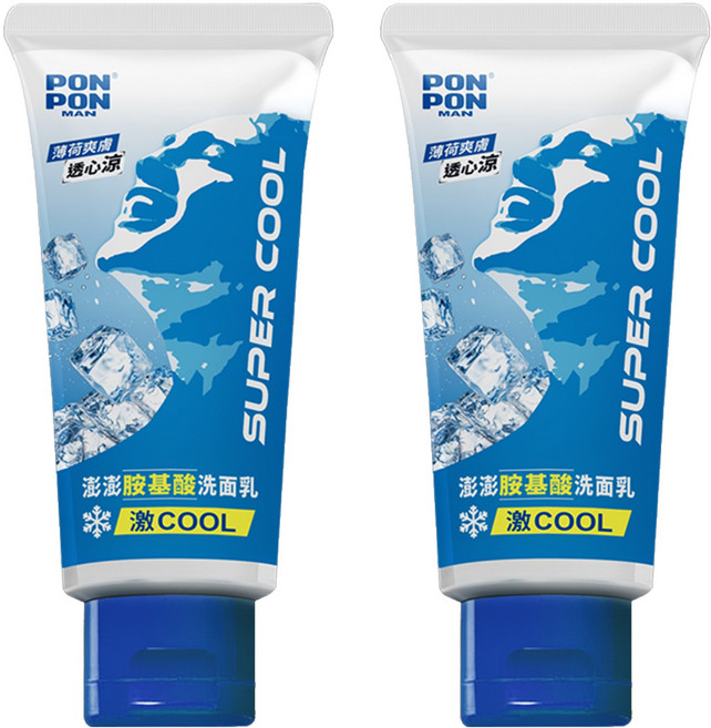 PONPON澎澎 MAN洗面乳 激酷 控油 薄荷超清爽 配方, 100g, 2條