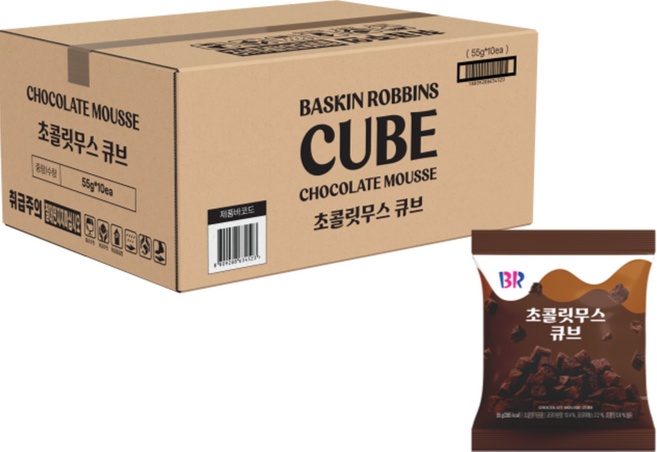배스킨라빈스 초콜릿무스 큐브 스낵, 55g, 10개