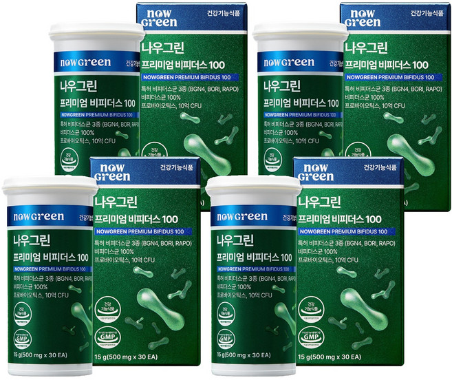 나우그린 정품 프리미엄 비피더스 100, 30정, 4개