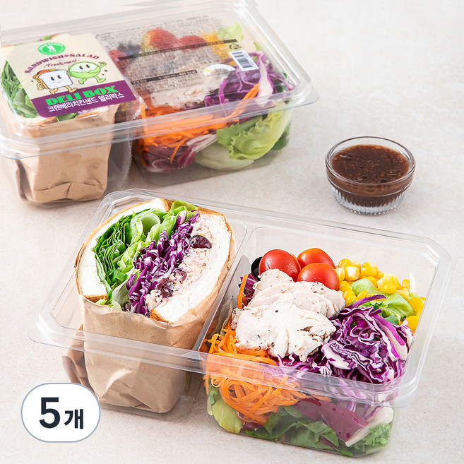 그린래빗 크랜베리치킨샌드 델리박스, 265g, 5개