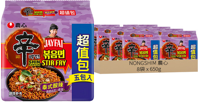 NONGSHIM 農心 辛炒麵 泰式酸辣味 130g, 40包