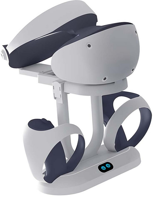 KjH PS VR2 手把多功能充電底座 + 頭戴裝置收納架 副廠, 單一商品, 白色, 1個
