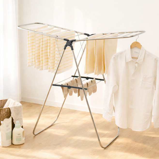 코멧 홈 접이식 대형 빨래건조대, 그레이, 1개