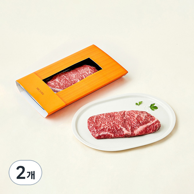 설로인 한우 1++(8)등급 채끝 구이용 (냉장), 300g, 2개