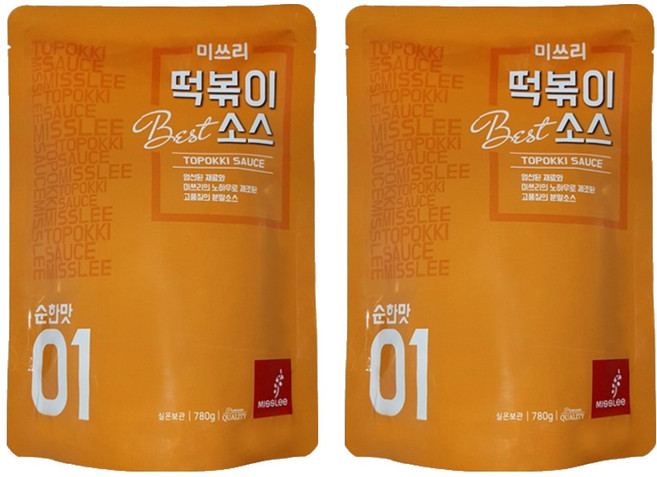 미쓰리 떡볶이 분말소스 01 순한맛, 780g, 2개