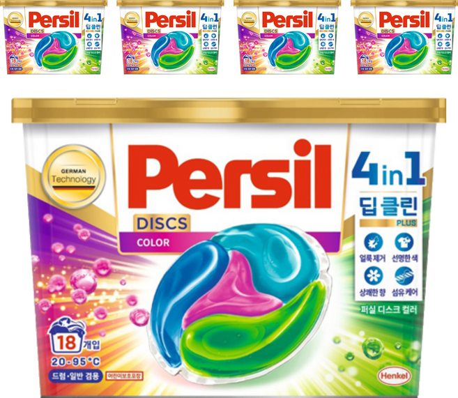 Persil 寶瀅 韓國原裝進口 護色洗衣膠囊, 18顆, 5盒
