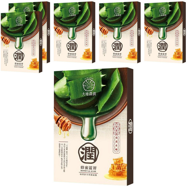 MY SCHEMING 我的心機 大地農潤 極潤鮮萃蜂蜜蘆薈保濕面膜 源生質地 嫩膚凍體 植纖膜布 親膚舒柔 保濕修護 深層滋潤, 5片, 6盒