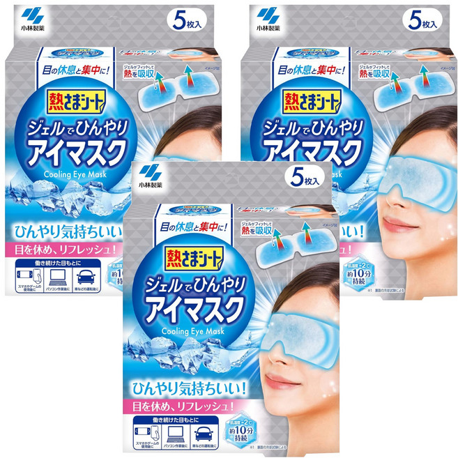 KOBAYASHI 小林製藥 清涼冷敷疲勞舒緩眼罩, 5片, 3盒