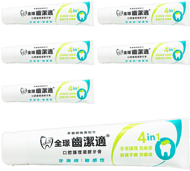 JESTEETH 全璟 齒潔適 含Chlorhexidine 牙周病敏感性適用 凝膠牙膏, 150g, 6條