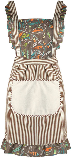 마이민 청순한 레이스 앞치마, 딥브라운, 1개