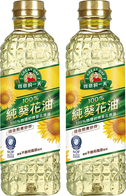 得意的一天 100%純葵花油, 1L, 2瓶
