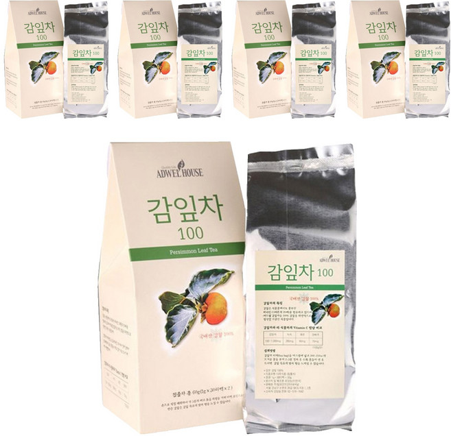 애드웰하우스 감잎차 100, 1g, 60개입, 5개