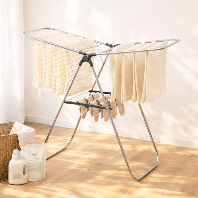 코멧 홈 접이식 중형 빨래건조대, 그레이, 1개