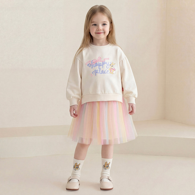 hejmini 迪士尼邦妮兔快樂蝴蝶結極光紗洋裝