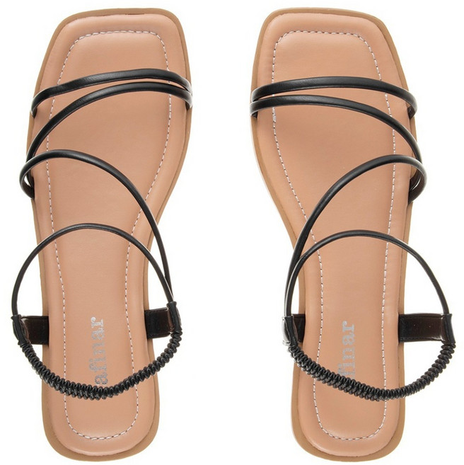 afinar 多綁帶平底涼鞋, 245mm, 黑色的