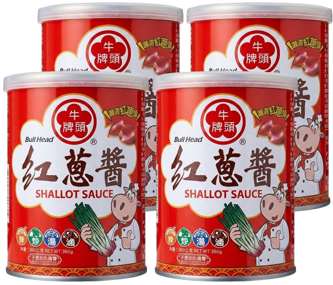 牛頭牌 紅蔥醬, 360g, 4罐
