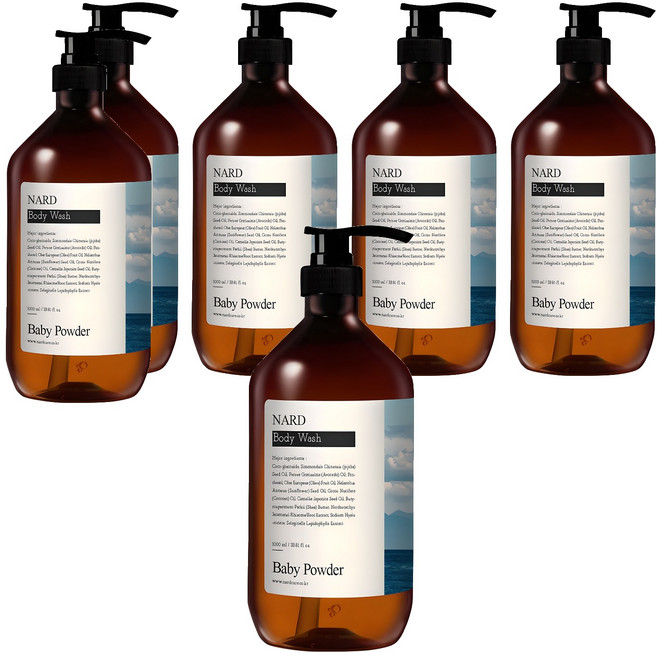나드 부케가르니 리프레쉬 퍼퓸드 바디워시 베이비파우더향, 1L, 6개