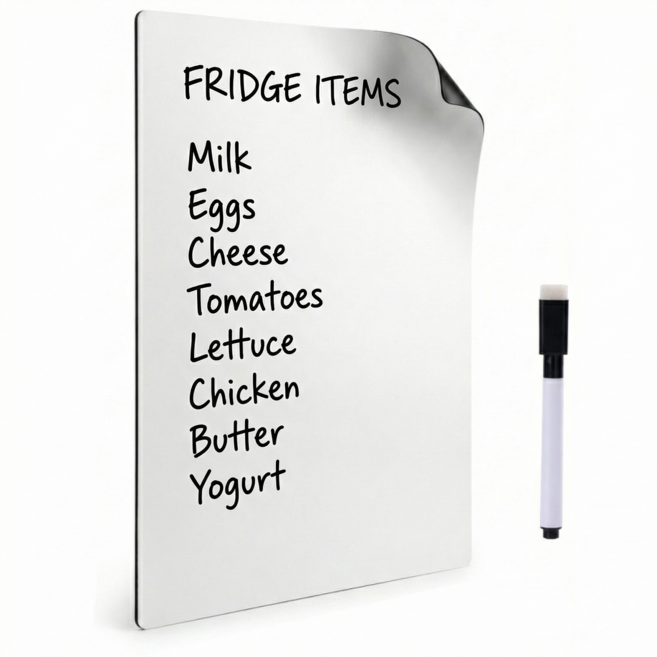 쿠말 냉장고 메모 화이트보드 자석형, 1개, 화이트, 고무자석