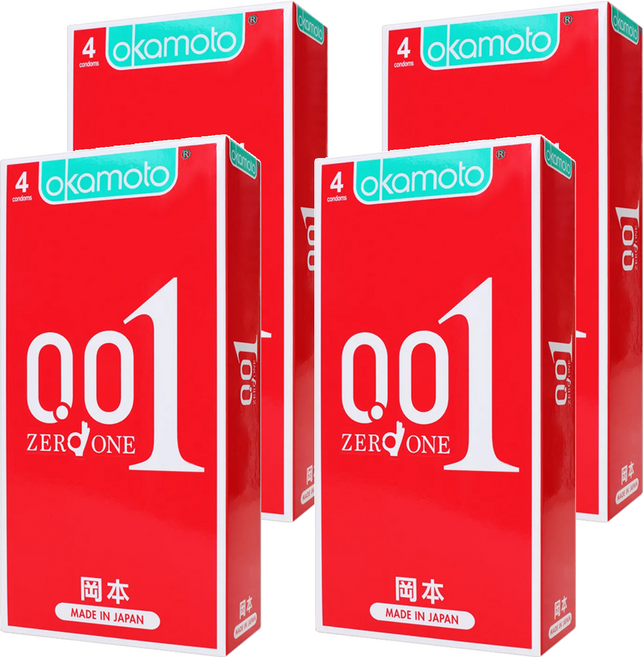 okamoto 岡本 衛生套 001 ZERO ONE 52mm, 4個, 4盒