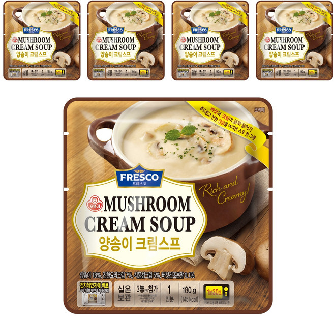 오뚜기프레스코 양송이 크림스프, 180g, 5개